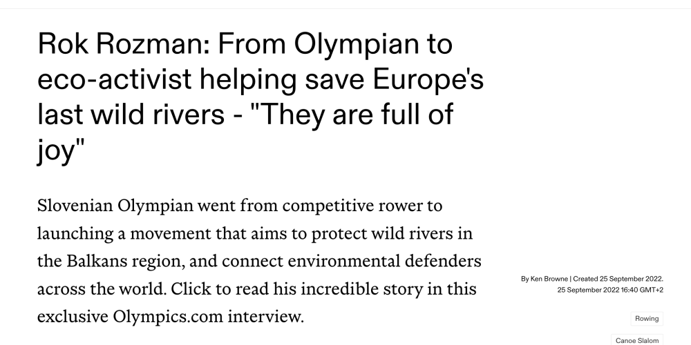 OUR EFFORTS TO SAVE THE SAVA FEATURED IN OLYMPICS.COM