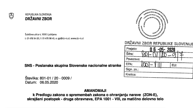 BESEDILO AMANDMAJA NA ZAKON O OHRANJANJU OKOLJA