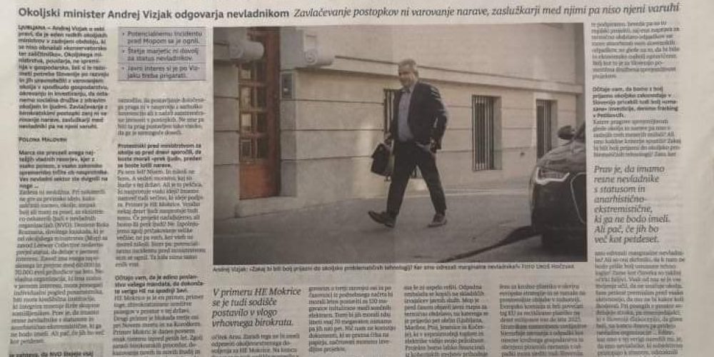 DEMANTI NA NEDAVNE IZJAVE MINISTRA VIZJAKA